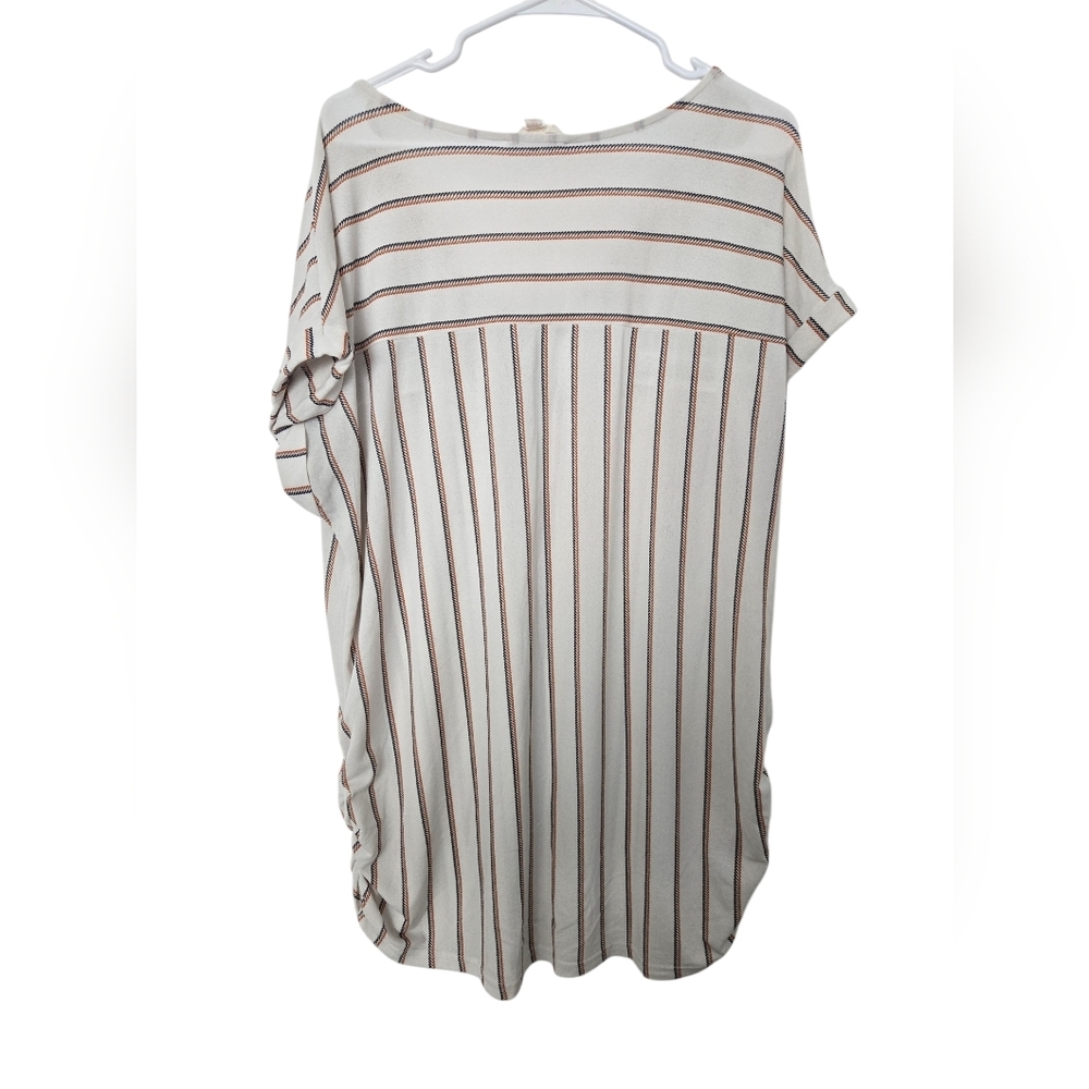 Sweet wanderer maternity striped Blouse with Zipper Detail size 2xl - Picture 2 of 3